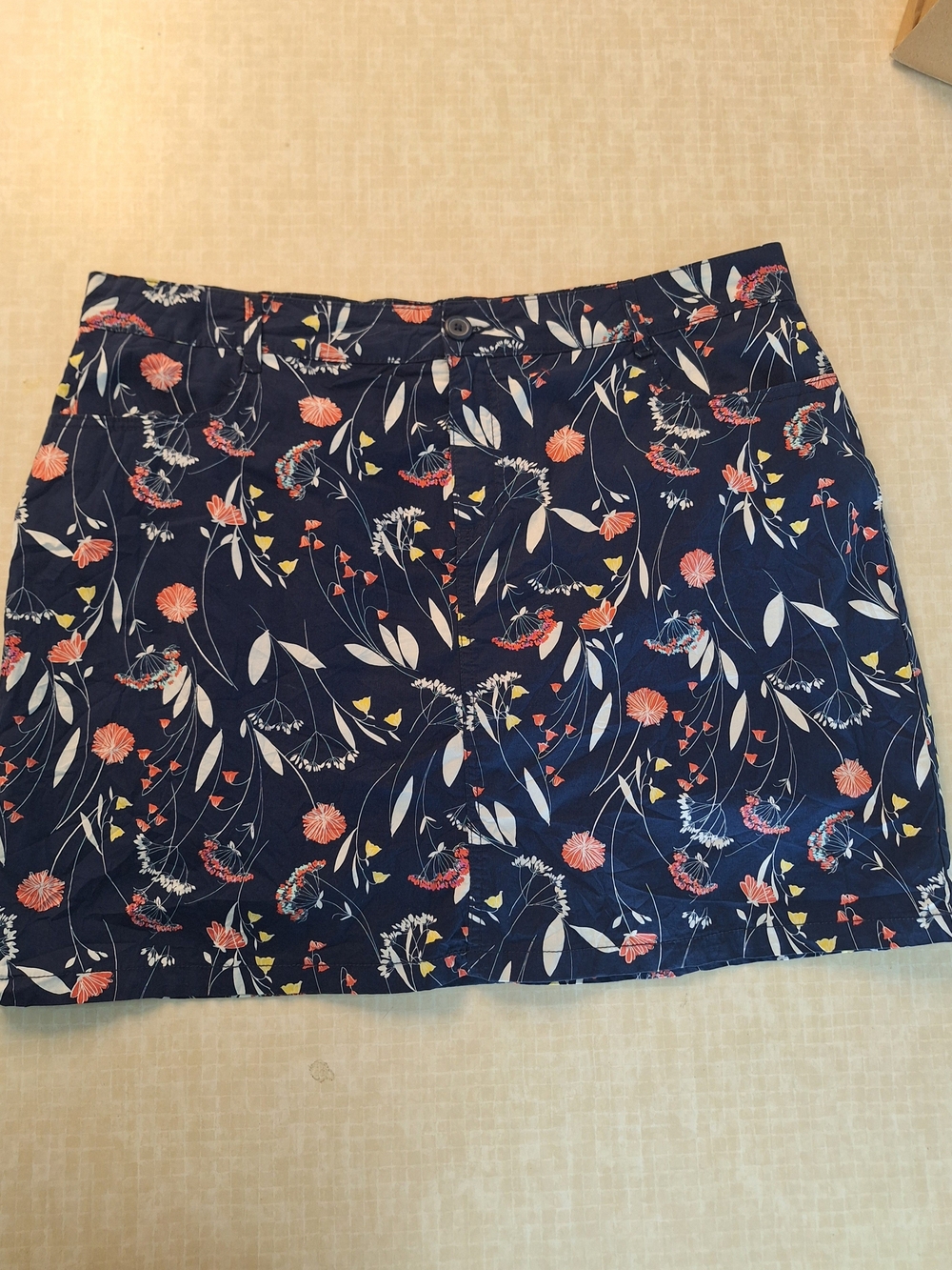 St. John's Bay Navy Floral Mini Skirt